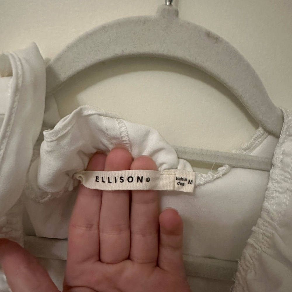 Ellison White Ruffled Buttoned Blouse - Picture 2 of 3